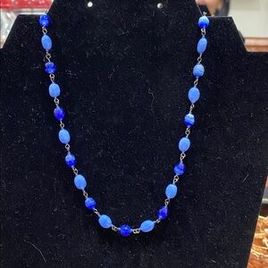Elegant Blue Beaded Necklace